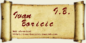 Ivan Boričić vizit kartica